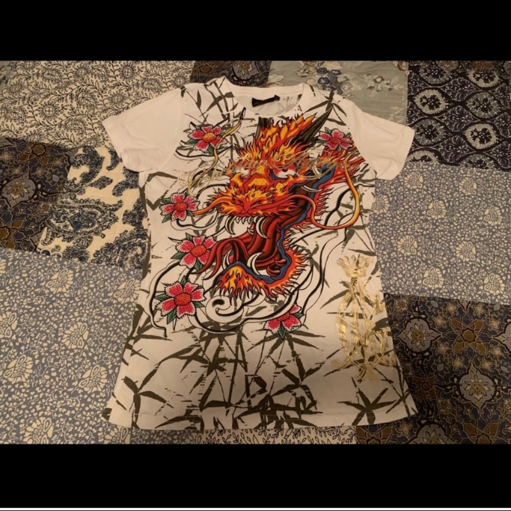 NWOT Christian Audigier Shirt.